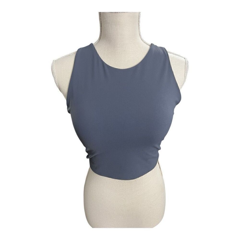 Avía grey Crop Sports Bra Size M(D-DD) Low Support Removable Pads Built In Bra
